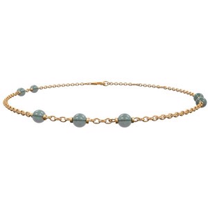 Nordahl Jewellery - SWEETS52 armbånd i forgyldt sølv m. 7 grønne aventurin 829 008-3